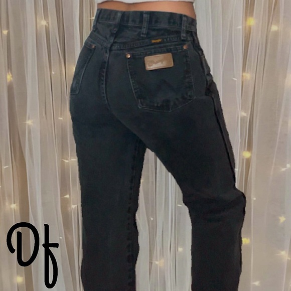 Black Wrangler Jeans Long Size 31 Waist - Picture 1 of 8
